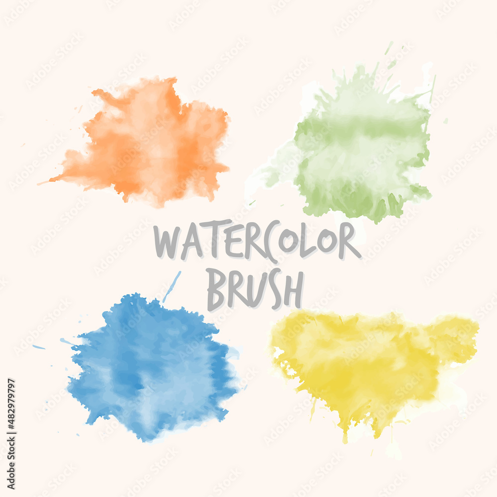 Watercolor strokes brush collection premium Vector