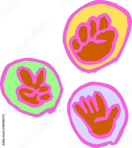 子供が描いたじゃんけんの絵 落書き 下手