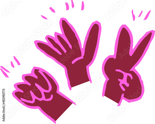 子供が描いたじゃんけんの絵 落書き 下手