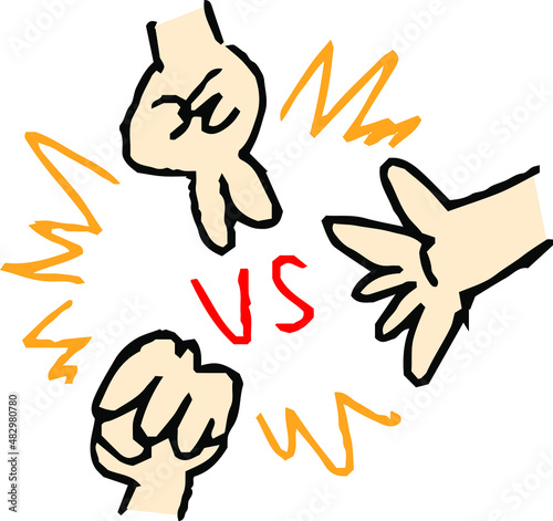 子供が描いたじゃんけんの絵 落書き 下手