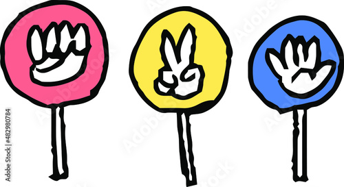 子供が描いたじゃんけんの絵 落書き 下手