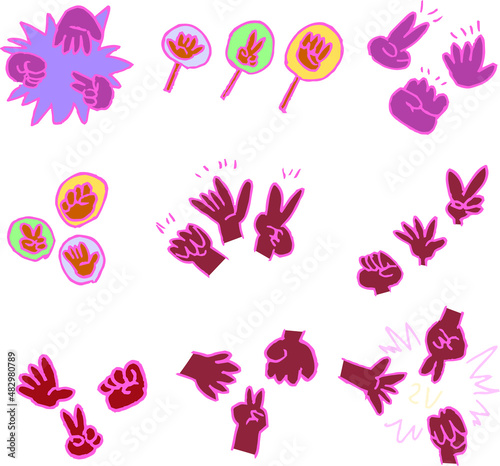 子供が描いたじゃんけんの絵 落書き 下手