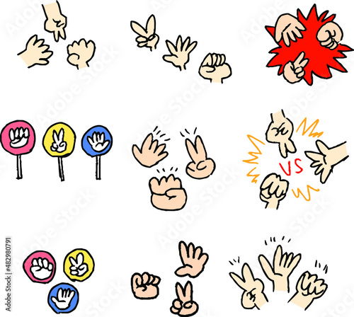 子供が描いたじゃんけんの絵 落書き 下手