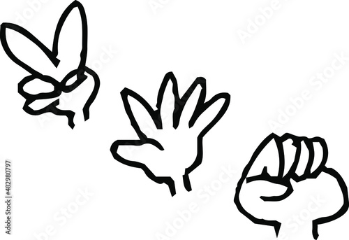 子供が描いたじゃんけんの絵 落書き 下手