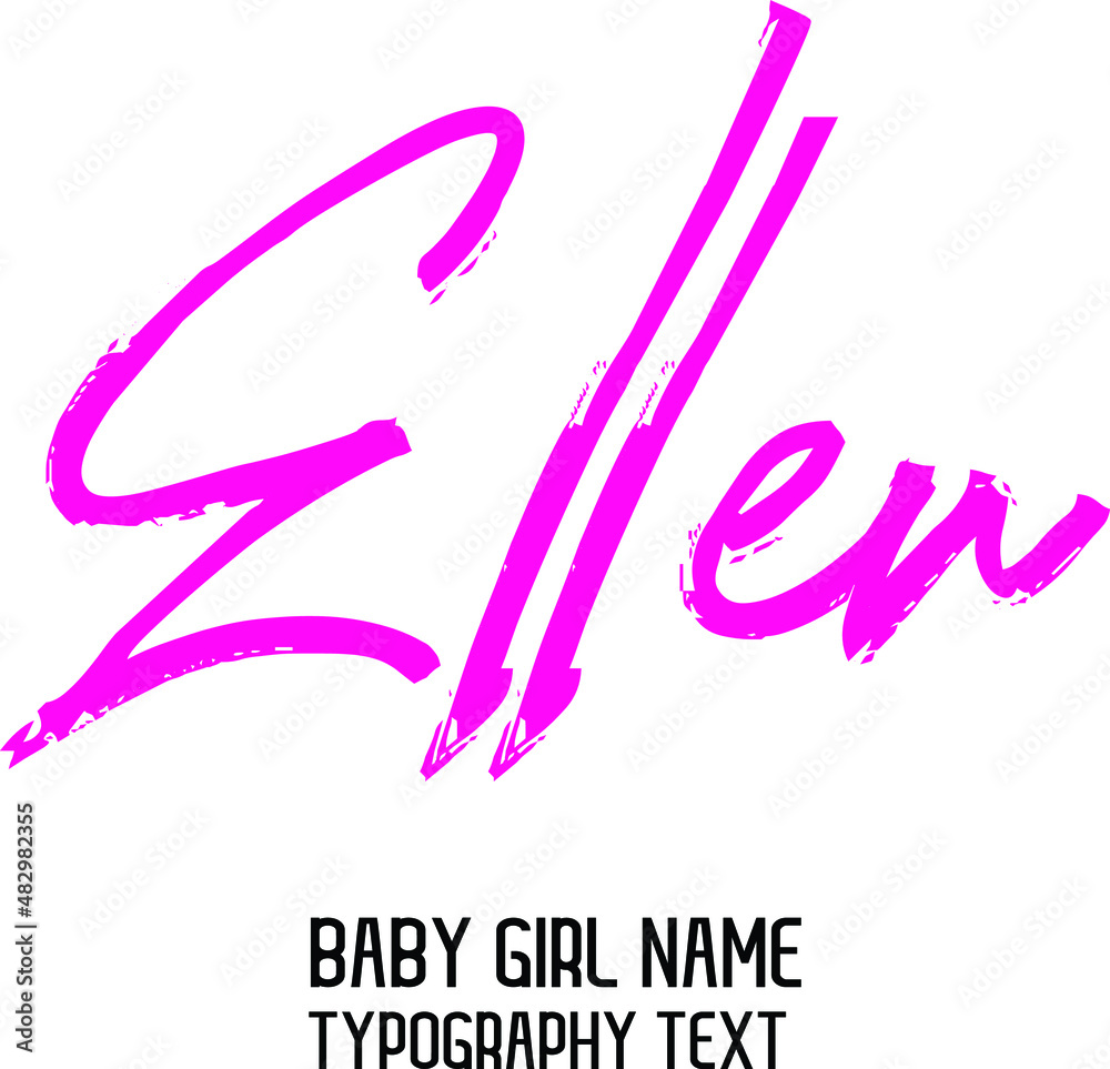Ellen Woman's Name in Pink Color Brush Calligraphy Text Ellen Woman's Name in Pink Color Brush Calligraphy Text