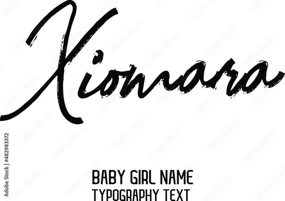 Girl Name Xiomara Handwritten Lettering Modern Calligraphy Stock Vector