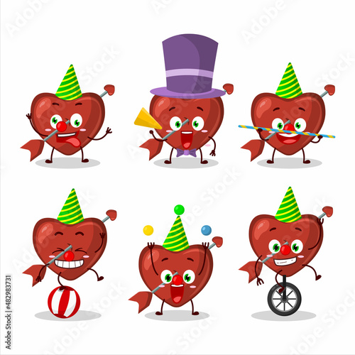 Cartoon character of cupid love arrow with various circus shows