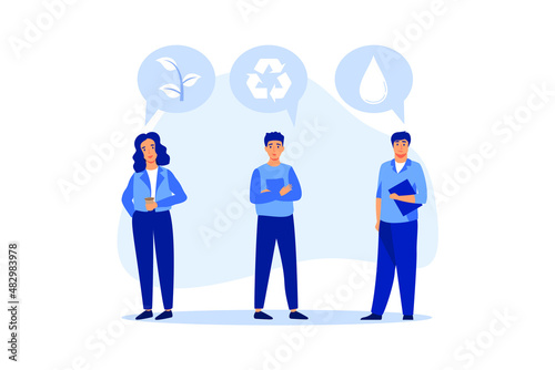 ESG, Environmental, Social and Corporate Governance, company responsibility to care world environment and people concept, People with environmental conservation ideas