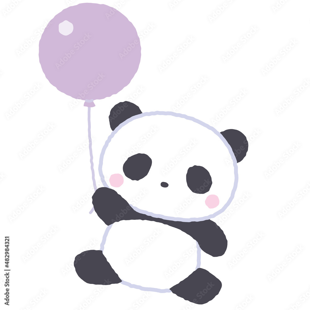 風船を持ったパンダのイラスト 風船を持ったパンダのイラスト