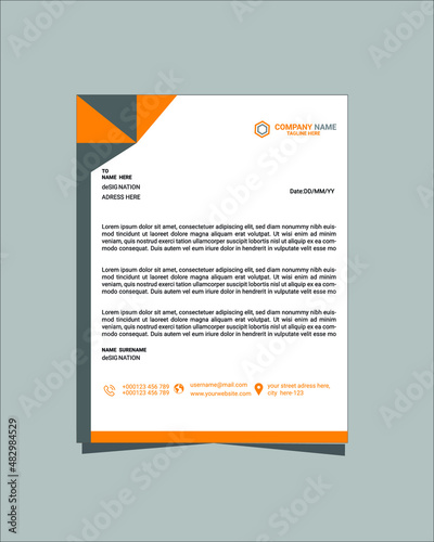 Letter Head Design, Business latter head Pad Design. abstract creative letterhead design set a4 size and unique shape colorful work theme style design corporate company Latter Head.