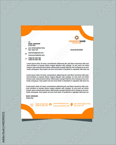 Letter Head Design, Business latter head Pad Design. abstract creative letterhead design set a4 size and unique shape colorful work theme style design corporate company Latter Head.
