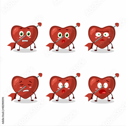 Character cartoon of cupid love arrow with scared expression