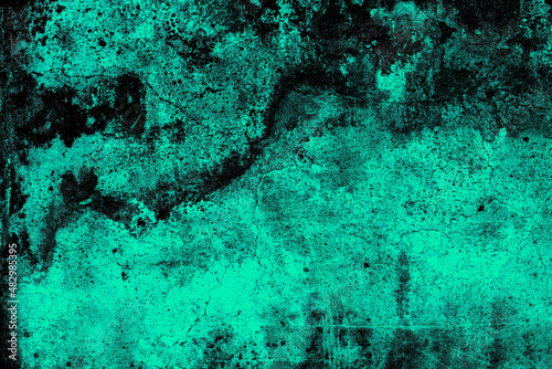 Wallpaper Mural Old grunge textured rough surface of cyan color abandoned concrete wall for background Torontodigital.ca