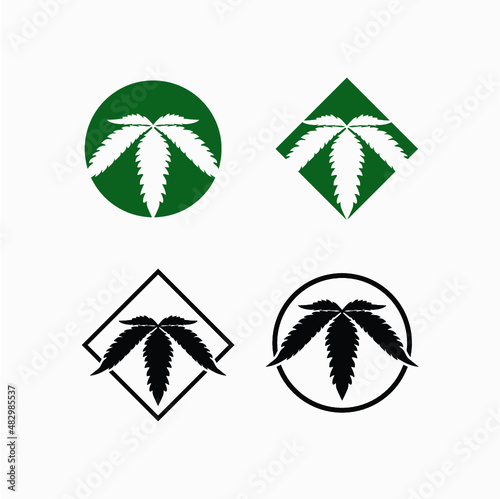 Marijuana Hemp Leaf CBD Cannabis Cultivation Logo design