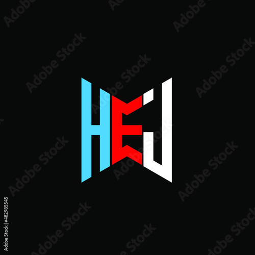 HEJ letter logo creative design. HEJ unique design