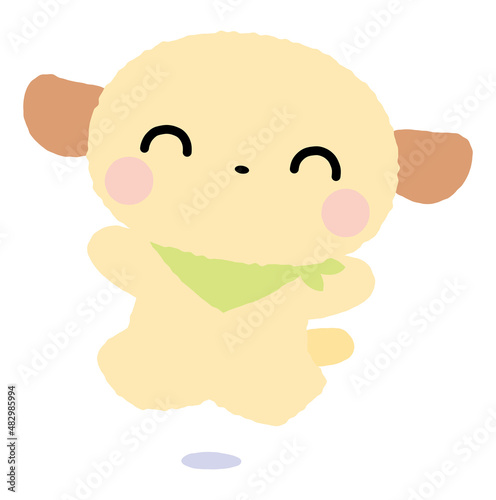 ジャンプ・喜ぶ犬のイラスト