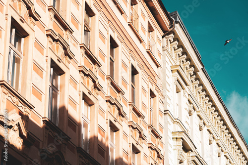 Photography Building Architecture with Bird in Blue Sky