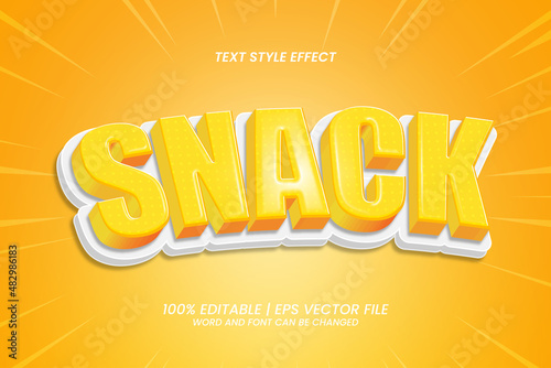 3d Snack text effect editable cartoon style © rizqikreatif88