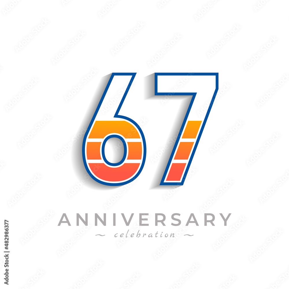67 Year Anniversary Celebration with Charging Icon Battery for Celebration Event, Wedding, Greeting card, and Invitation Isolated on White Background 67 Year Anniversary Celebration with Charging Icon Battery for Celebration Event, Wedding, Greeting card, and Invitation Isolated on White Background