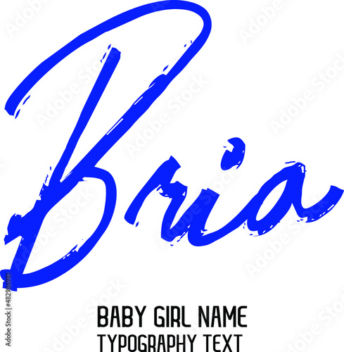 Bria Name for Baby Girl  in Stylish Lettering Cursive Blue Color Calligraphy Text