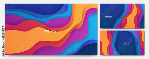 Modern dynamic stripes colorful abstract geometric design background for business, card, presentation, brochure, banner, and wallpaper