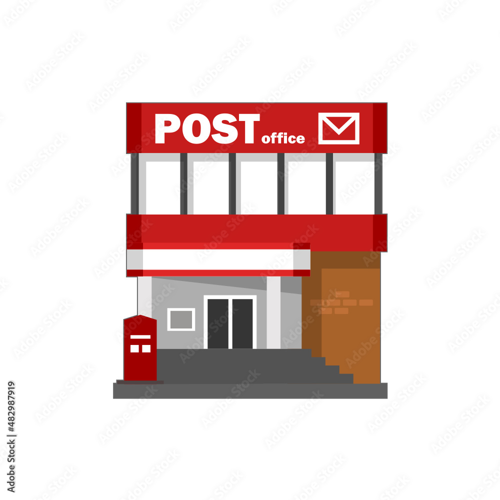 Simple Post office flat icon isolated on white background, building or places concept sign and symbol vector illustration. Simple Post office flat icon isolated on white background, building or places concept sign and symbol vector illustration.
