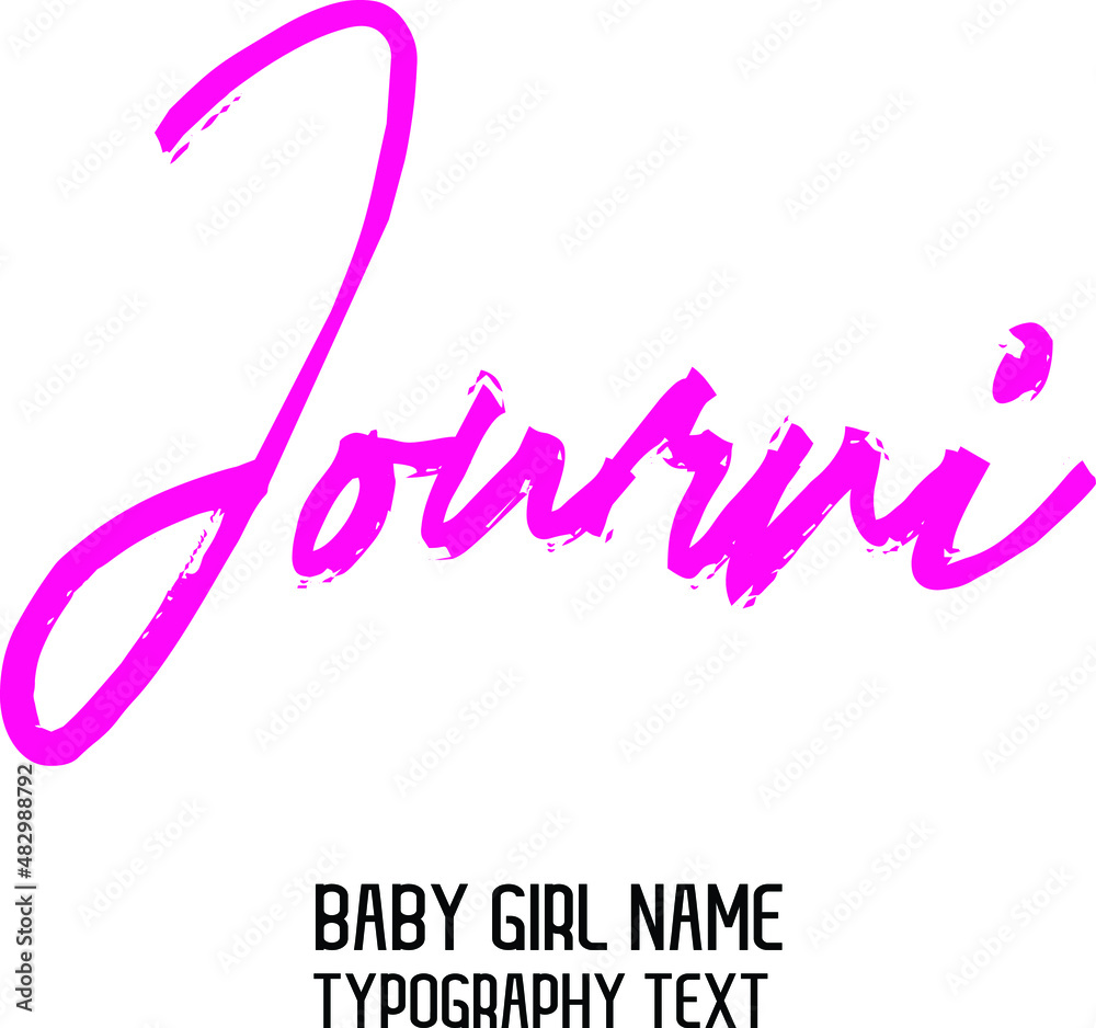 Fototapeta premium Girl Name Journi in Stylish Cursive Brush Typography Text