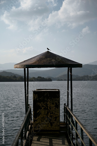 Silouette on the lake, Karnataka photo