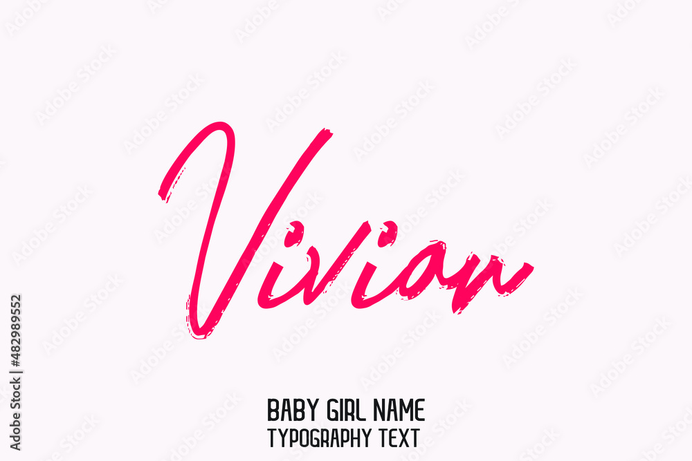 Vivian Pink Color Calligraphy Text Sign Girl Name Vivian Pink Color Calligraphy Text Sign Girl Name