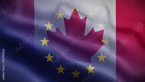 EU Canada Flag Loop Background 4K
