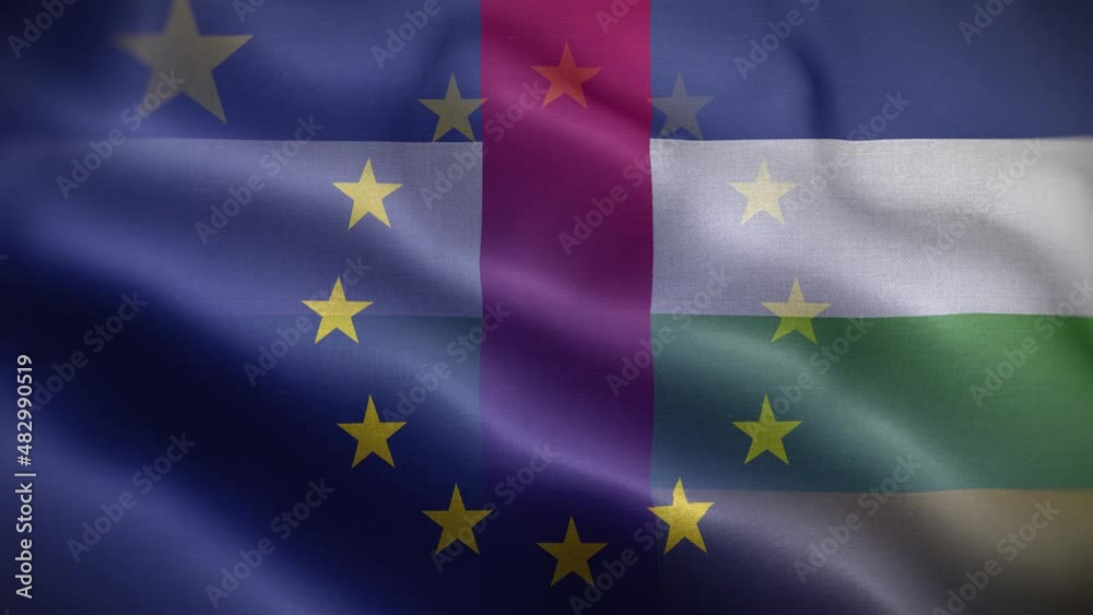 EU Central African Republic Flag Loop Background 4K EU Central African Republic Flag Loop Background 4K