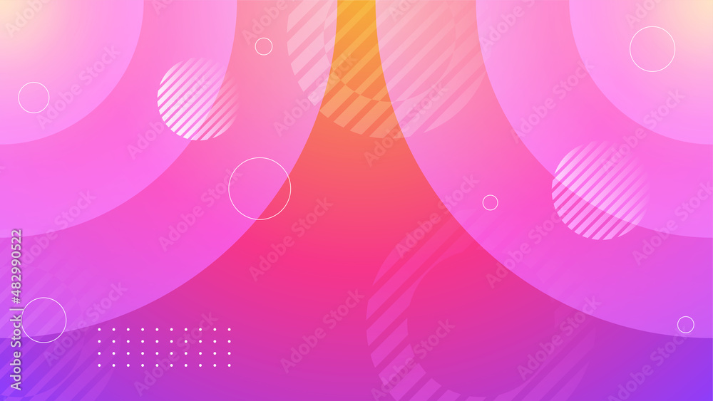 Circle gradient pink colorful abstract geometric design background
