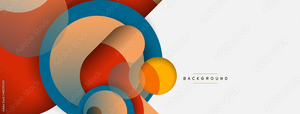 Vector round shapes circles minimal geometric background. Vector illustration for wallpaper banner background or landing page Vector round shapes circles minimal geometric background. Vector illustration for wallpaper banner background or landing page
