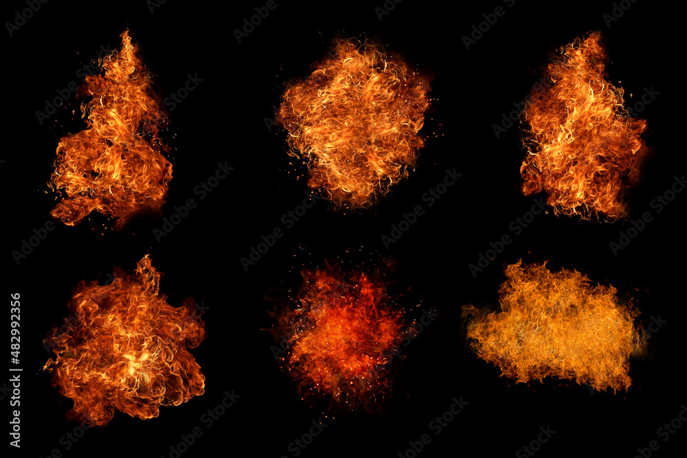 Set fire Realistic set of burning lights vector torch. Set fire Realistic set of burning lights vector torch.