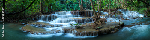 Beautiful deep forest waterfall in Thailand