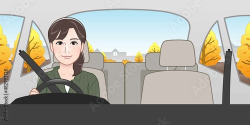 運転中の女性