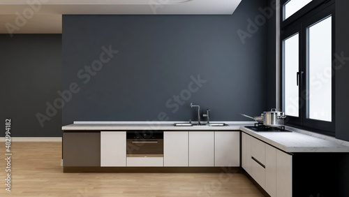 office pantry area 3d render interior design