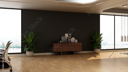 Fototapeta Naklejka Na Ścianę i Meble -  modern office lounge wall logo mockup