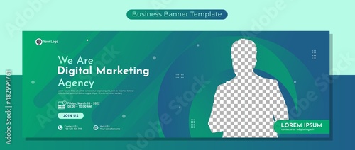 Creative corporate business banner template design for webinar, marketing, online class program, etc