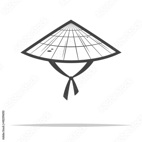 Asian conical hat icon transparent vector isolated photo