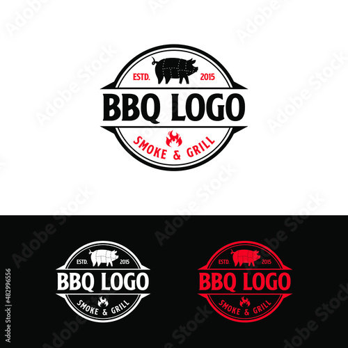 Barbeque Logo Design Template Inspiration, Vector Illustration.