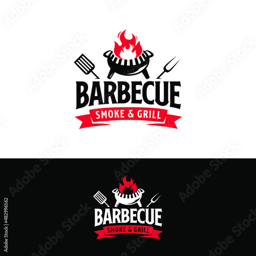Barbeque Logo Design Template Inspiration, Vector Illustration.