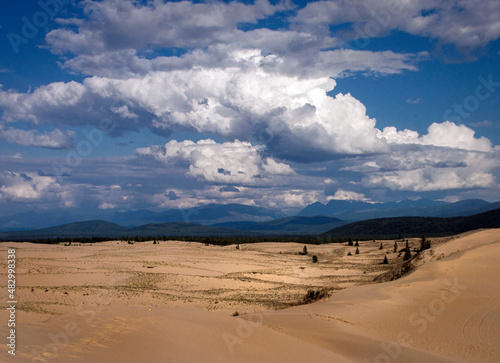 The landscape with Chara desert sands colored