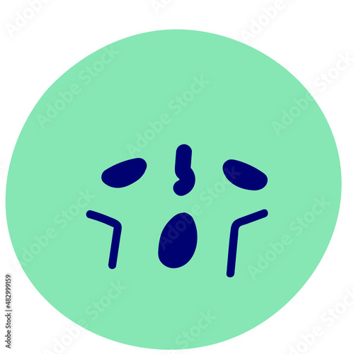 Haggard face vector illustration in flat color design