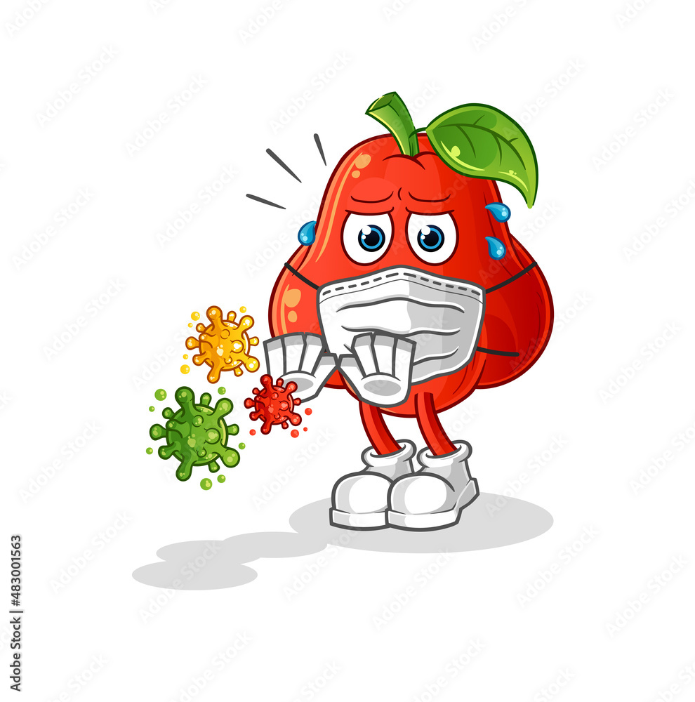 Obraz premium water apple refuse viruses cartoon. cartoon mascot vector