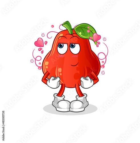 water apple shy vector. cartoon character
