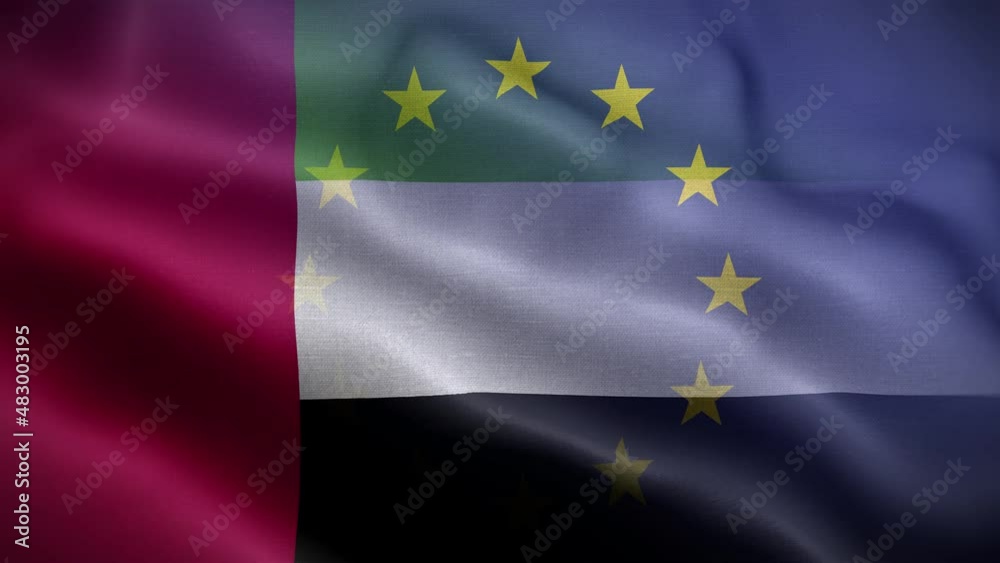 EU United Arab Emirates Flag Loop Background 4K EU United Arab Emirates Flag Loop Background 4K
