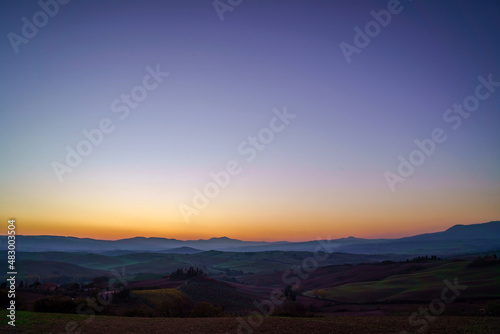 Tuscany landscape, Very Peri colors