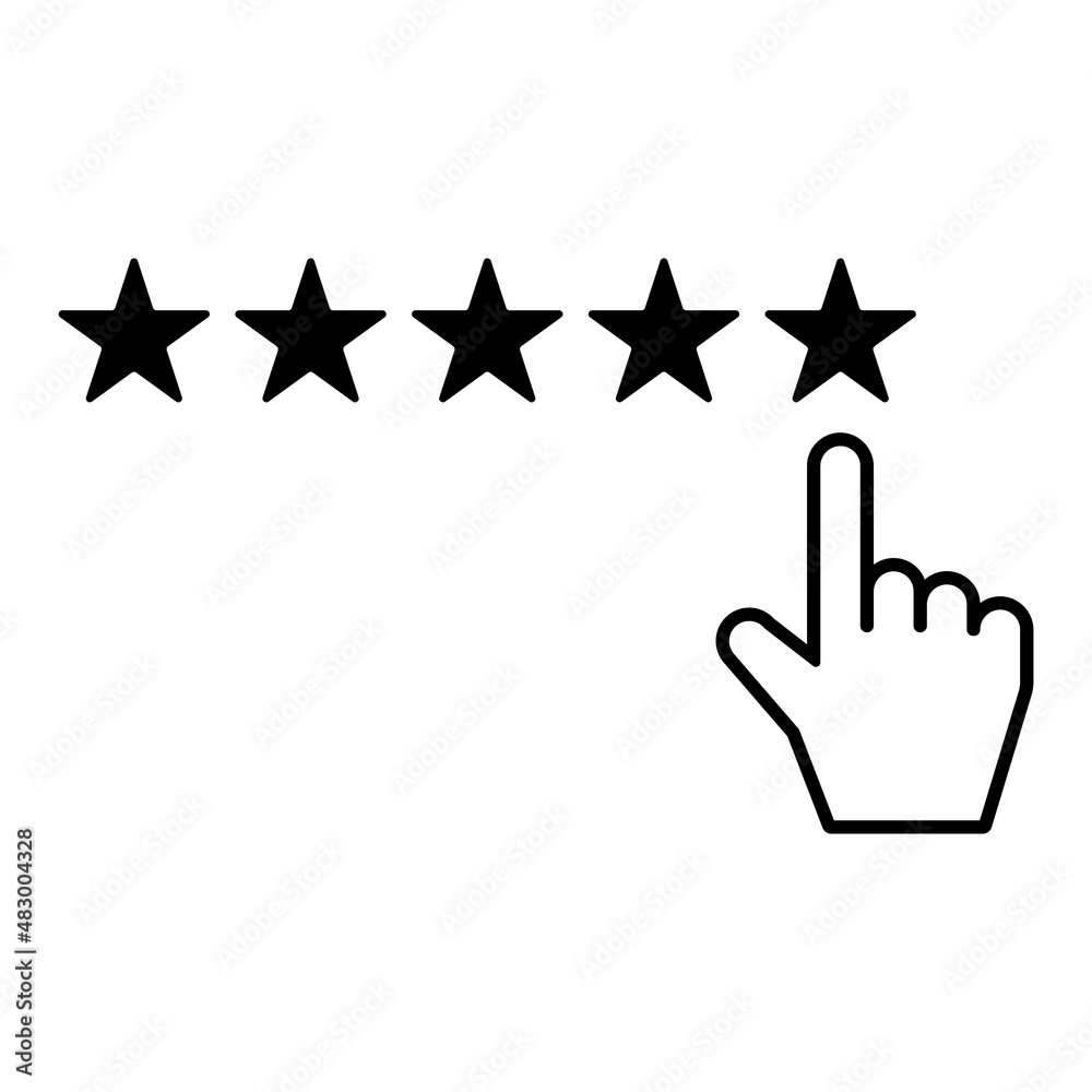 five stars evaluation rating icon vector five stars evaluation rating icon vector