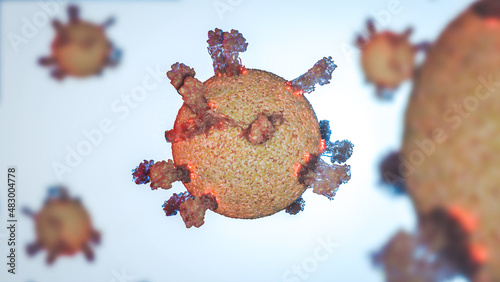 covid-19 omicron subtype variant subvariant omicron coronavirus  stealth version of Omicron BA.2 specific vaccine research 3d rendering  photo